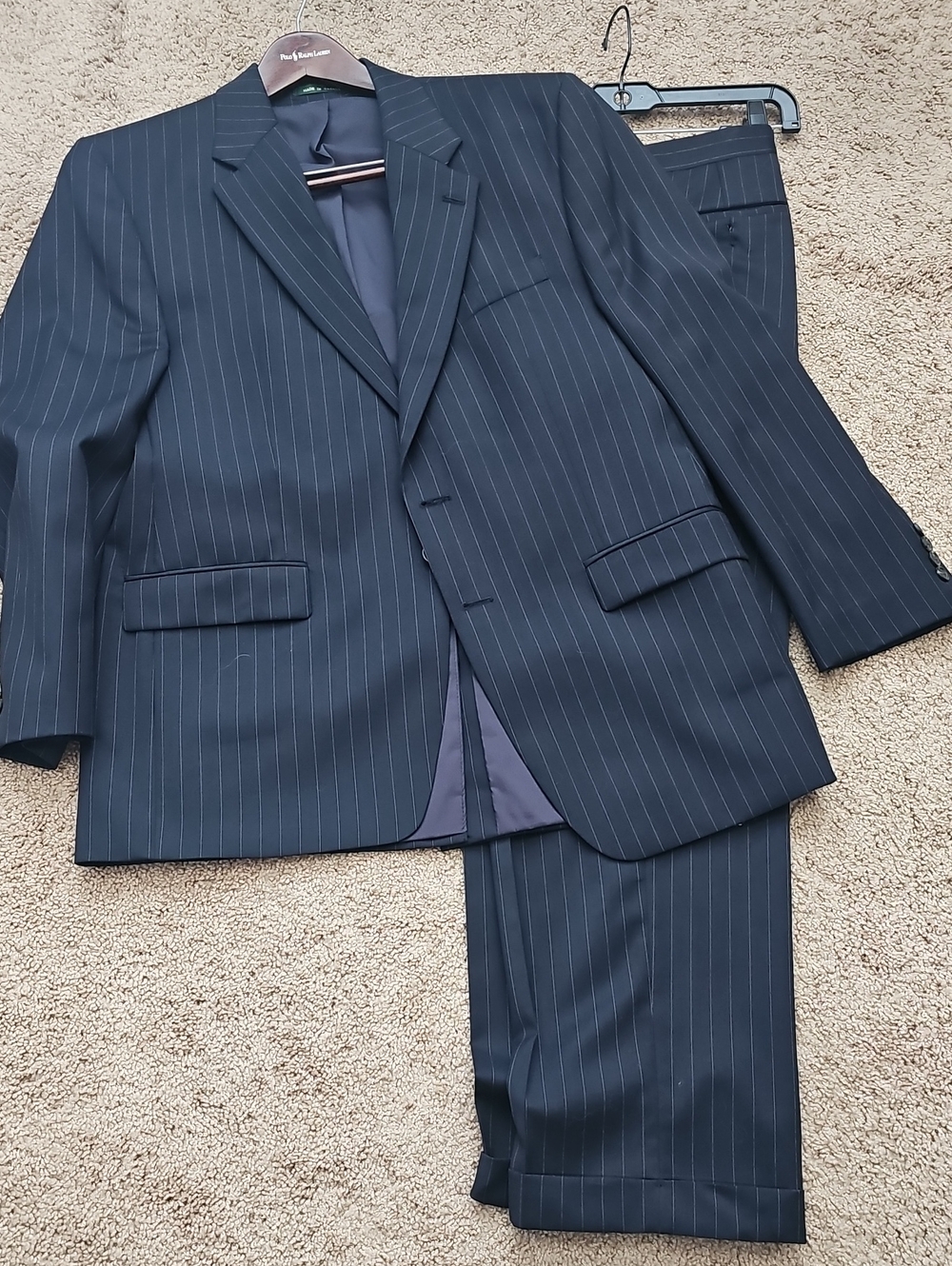 Lauren Ralph Lauren Men's Navy Pinstripe Suit - Two-Piece Set